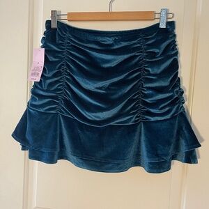 NWT, Wild Fable, Velvet Ruffled Mini Skirt